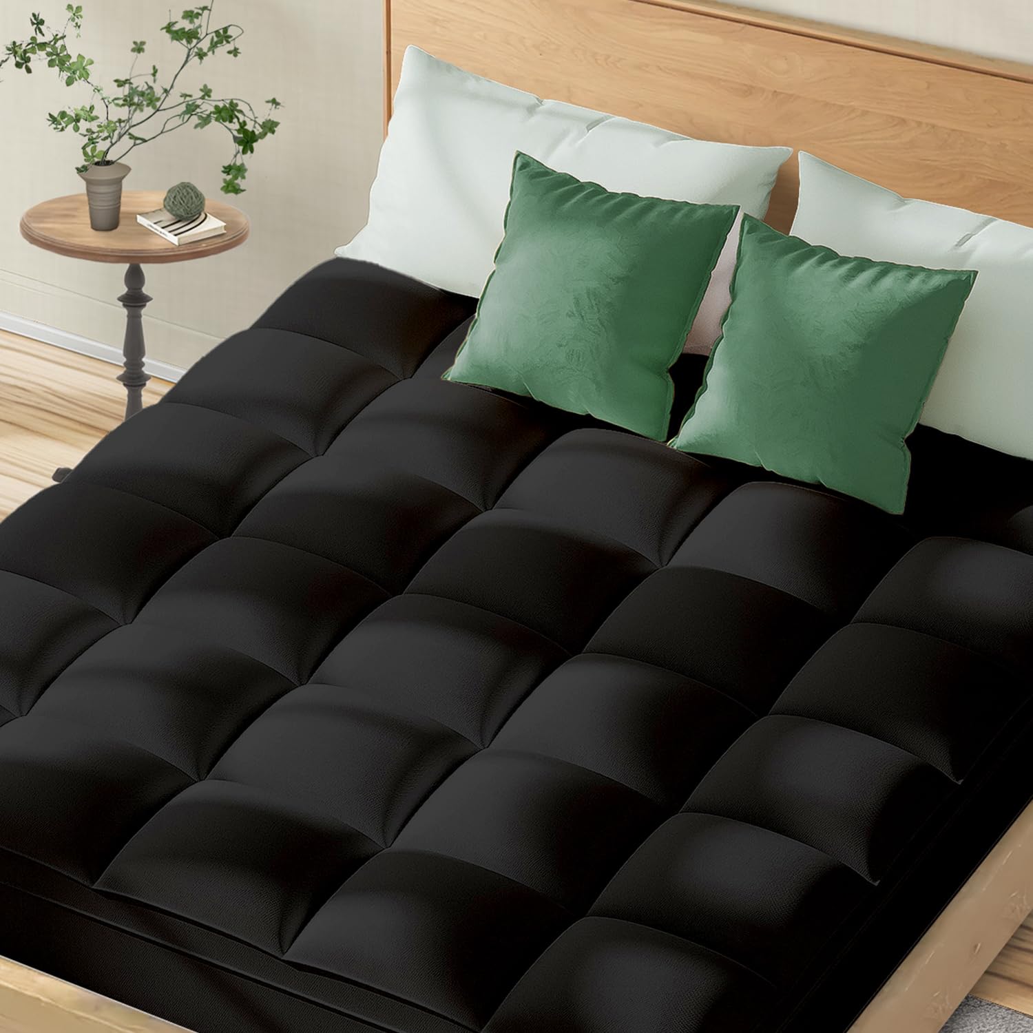 Topllen Mattress Topper For Back Pain, Extra Thick Pillow Top Mattress Pad Cover With 8'-21' Deep Pocket, Soft Mattress Protec